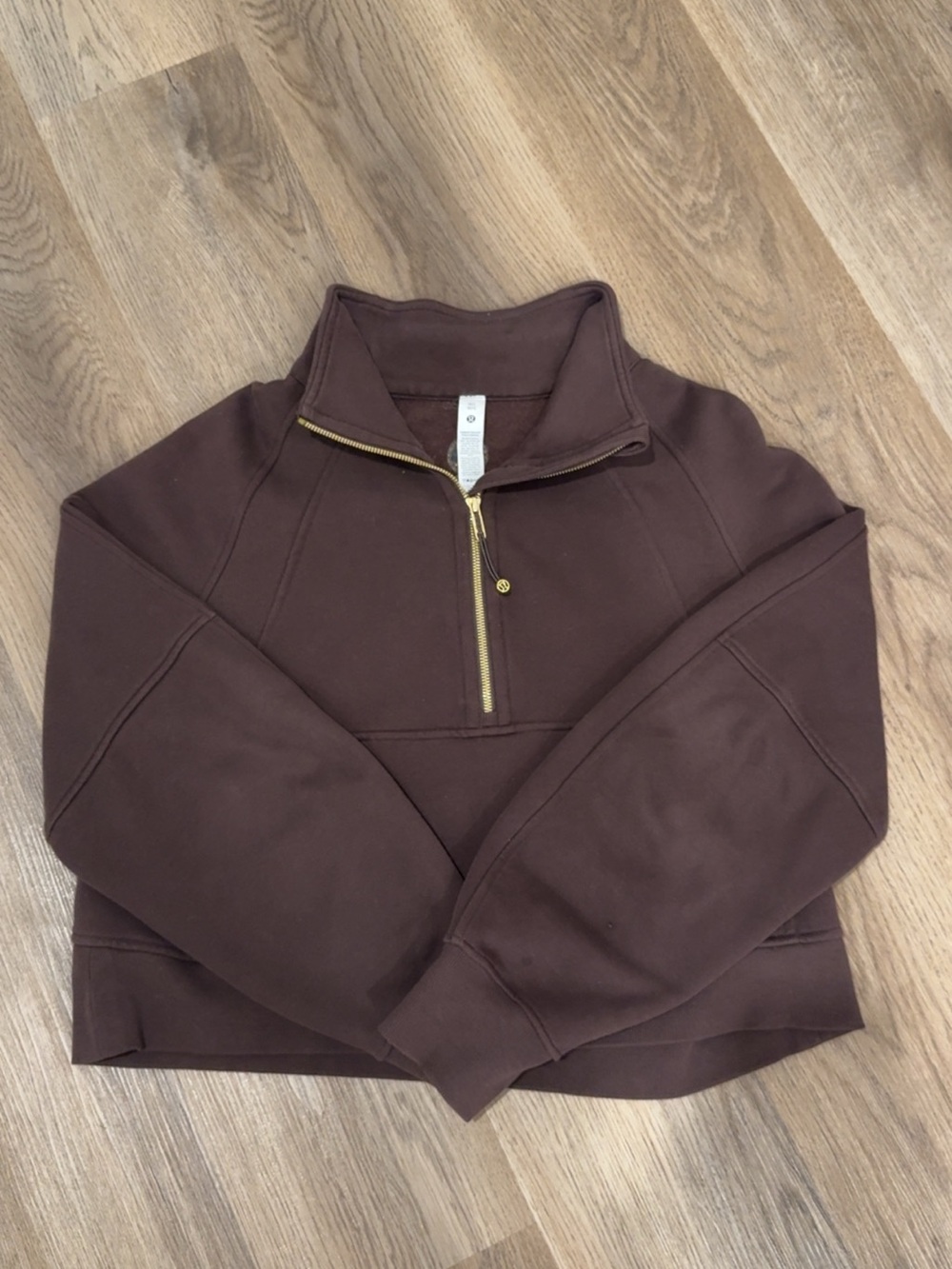 Lululemon Oversized Scuba Quarter-Zip Pullover Sweatshirt in Espresso
